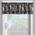 thumbnail image 2 of Ambesonne Hawaii Valance Pack of 2, Palm Leaves Flowers, 42"X12", Olive Green Pale Pink, 2 of 5
