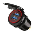 thumbnail image 2 of Scienceny Enchufe de 12 V-24 V, toma de corriente, de coche de cobre, resistente al agua, 2 puertos, adaptador de corriente de montaje en enchufe Type7 NO7, 2 of 6