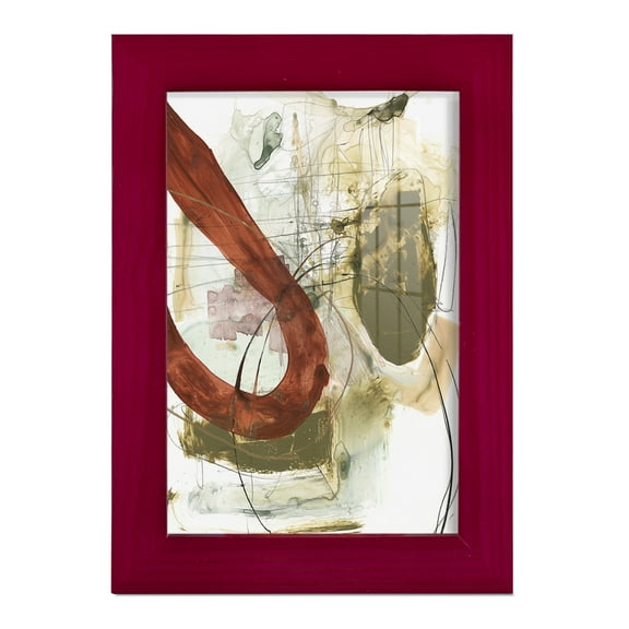 Rusted Loops I - Framed Print w/glass - Cherry Red