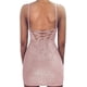 thumbnail image 2 of Vestido mini ajustado para fiesta en club con tirantes finos y purpurina sexy para mujer, con cordones en la espalda, 2 of 8