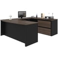 thumbnail image 3 of Bestar Connexion 5 Piece U Shaped Computer Desk in Antigua and Black, 3 of 11