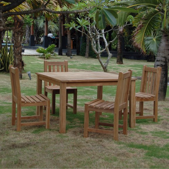 Anderson Teak Windsor 5 Piece Square Folding Patio Dining Set