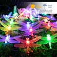 thumbnail image 6 of 21.33ft 30 LED Solar String Lights Outdoor|Solar Dragonfly Lights Outdoor Waterproof |Solar Powered Fairy Lights|8 Modes Decorative Lights for Patio Garden Yard Fence Wedding Christmas Party, 6 of 8