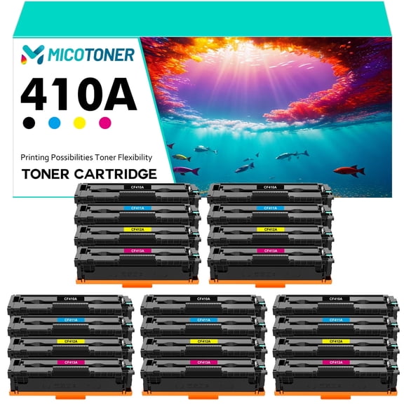 410A CF410A Compatible Toner Cartridge Replacement for HP 410A 410X M477fnw CF410A CF411A CF412A CF413A Color Pro MFP M477fnw M477fdw M477fdn M452dn M452nw Printer (Black Cyan Yellow Magenta, 20-Pack)