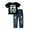 Black, variant on Dtiaagto Toddler Boy Clothes 1-5T Boys Outfits Infant Short Sleeve T-Shirt Ripped Jeans 12 18 24 Months Baby Clothing Pants Set