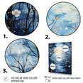 thumbnail image 3 of Designart "Blue White Tree Moonlit form I" Landscape Trees Floater Framed Wall Art Living Room, 3 of 7