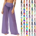 thumbnail image 1 of Pincandy Women See Through Sheer Mesh Pants Beach Swimsuit Bikini Bottom Cover up Party Club Elastic High Waist Wide Leg Pants, 1 of 7
