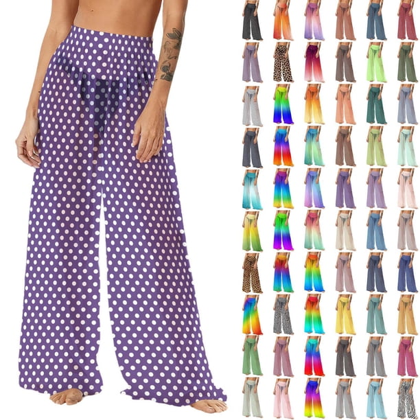 Pincandy Women See Through Sheer Mesh Pants Beach Swimsuit Bikini Bottom Cover up Party Club Elastic High Waist Wide Leg Pants