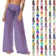 thumbnail image 1 of Pincandy Women See Through Sheer Mesh Pants Beach Swimsuit Bikini Bottom Cover up Party Club Elastic High Waist Wide Leg Pants, 1 of 7