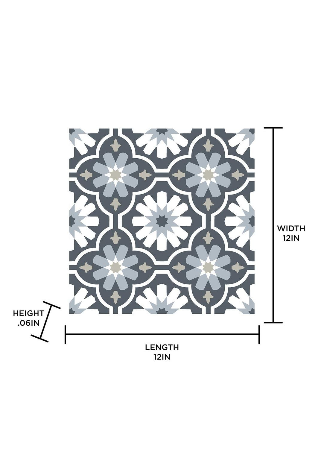 FloorPops Sevilla Peel and Stick Floor Tiles Set of 20