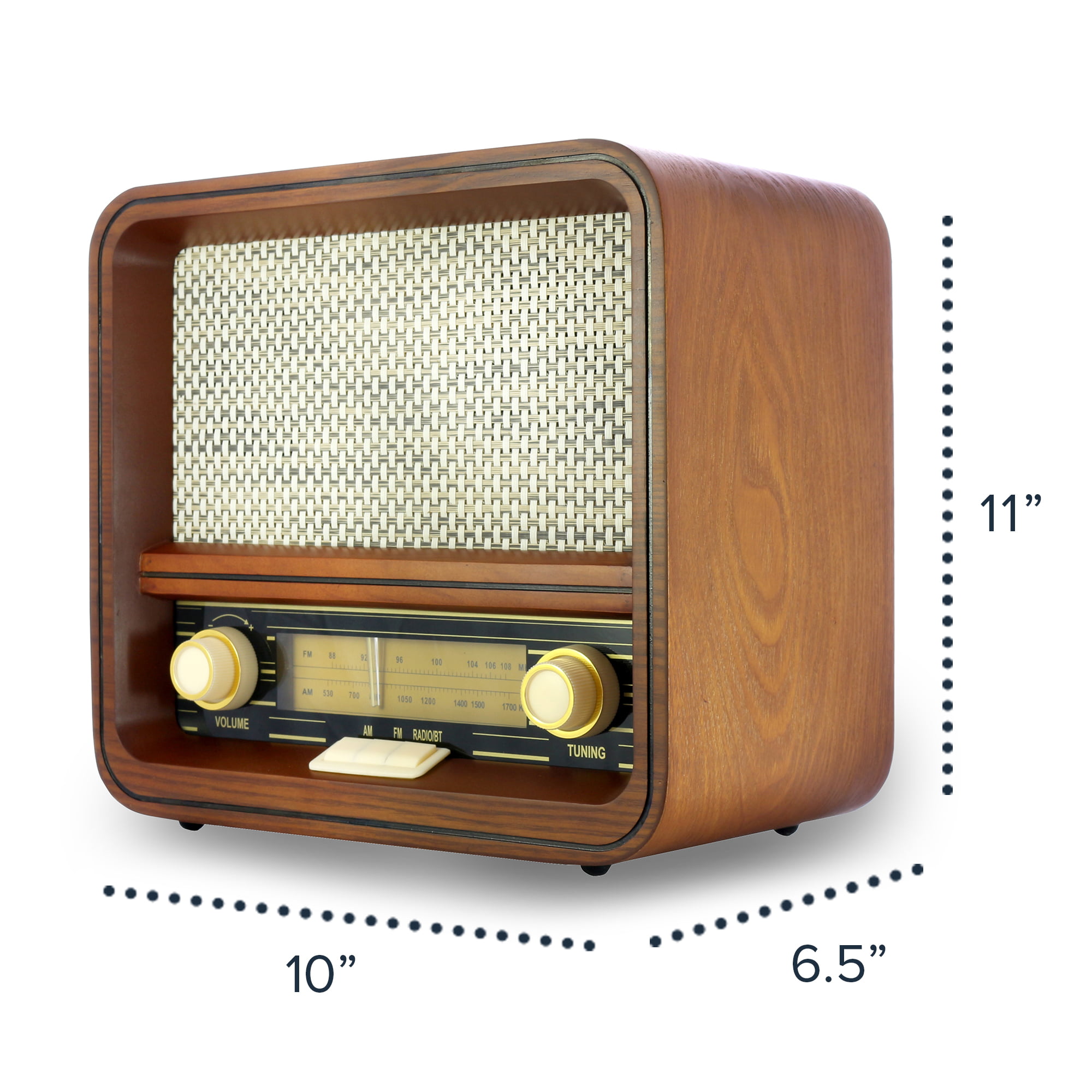I modsætning til temperament Natur Fuse Real Wood Exterior Vintage Retro Bluetooth, AM/FM Radio, Speaker -  Handcrafted RAD-V1 - Walmart.com