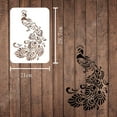thumbnail image 2 of Peacock Stencil Template A4 Size Rectangle Peacock Painting Stencil Template Reusable DIY Stencil Template for Home Decor (Plastic), 2 of 7