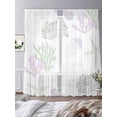thumbnail image 4 of Vintage Sheer Curtains 84 Inch Long 2 Panels, Shells Coral Jellyfish Marine Life Pattern Pink Light Filtering Rod Pocket Curtains, Sheer Voile Drapes for Living Room Bedroom, 52"x84", 4 of 8
