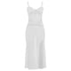 thumbnail image 1 of VISgogo Vestido largo ahuecado para mujer, sin mangas, de color sólido, de corte bajo, fruncido, de una pieza, vestido ajustado sin espalda con abertura alta VISgogo moda, 1 of 9