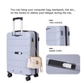 thumbnail image 5 of Suitcases Set of 3, 20“/24”/28“ Hardshell Luggage with Double Spinner Wheels, TSA Lock, Hook, Lightweight Luggage Set for Travel and Storage, Silver, 5 of 7