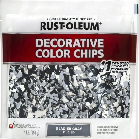 Rust-Oleum Glacier Gray Blend Decorative Color Chips-312449, 1 lb, 6 Pack