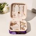 thumbnail image 6 of Grape Travel Portable Square Jewelry Box Organizer: Ideal Solution for Rings, Earrings, Necklaces, Bracelets, and More! Gift for Girls and Women., 6 of 6