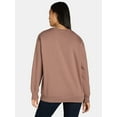 thumbnail image 3 of No Boundaries Fleece Oversized Sweatshirt with Long Sleeves, Women’s Sizes XXS-4X, 3 of 5