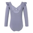 thumbnail image 2 of YONGHS Girls Long Sleeve Ballet Leotard Dance Top Gymnastics Bodysuit Ballerina Romper Team wear Purple 5-6, 2 of 7