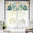 thumbnail image 5 of Abstract Valances for Windows Green Peony Pattern Petals Leaves Gold Lines Retro Rod Pocket Curtain Valance Window Treatment Short Curtains for Kitchen Living Room, 60"x18", 5 of 5
