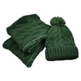 thumbnail image 1 of Ensemble Bonnet et Foulard pour Femmes Doublés de Fourrure avec Pompon, 1 of 2