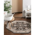 thumbnail image 4 of Rugs.com Charlotte Collection Rug – 5 Ft Octagon Gray Low-Pile Rug Perfect For Living Rooms, Kitchens, Entryways, 4 of 9