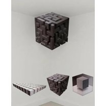 3D Wall Art Optical Illusion Corner Wall Decal - Walls Art That Reshapes Reality, 3D Walls Panels Peel and Stick with Visual Illusion Effects - Makes You Feel Like Space is Being Distorted (B)