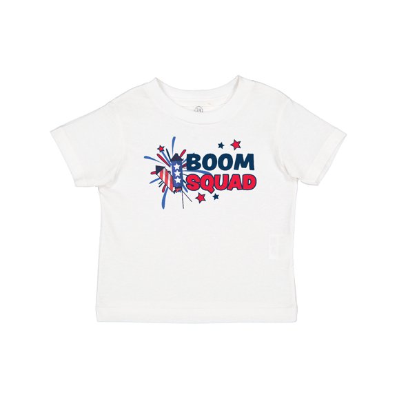 Inktastic 4th of July Boom Squad Blue and Red Fireworks Boys or Girls Baby T-Shirt