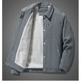 thumbnail image 2 of ZCFZJW Men's Corduroy Jacket Winter Sherpa Fleece Lined Trucker Jackets Casual Button Down Plush Collar Warm Cowboy Coat Outwear with Pockets A-Gray XXXXL, 2 of 4