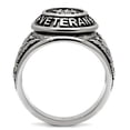 thumbnail image 4 of Luxe Jewelry Designs Men's Stainless Steel "United States Veteran" Ring with Black Jet Epoxy - Size, 4 of 4