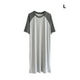 thumbnail image 4 of pitrice Chemise de Nuit Homme Coton Raglan Vêtement de Nuit Léger Robe de Pyjama Respirante Col Rond Chemise de Nuit à Empiècements Gris Foncé/gris Clair G, 4 of 9