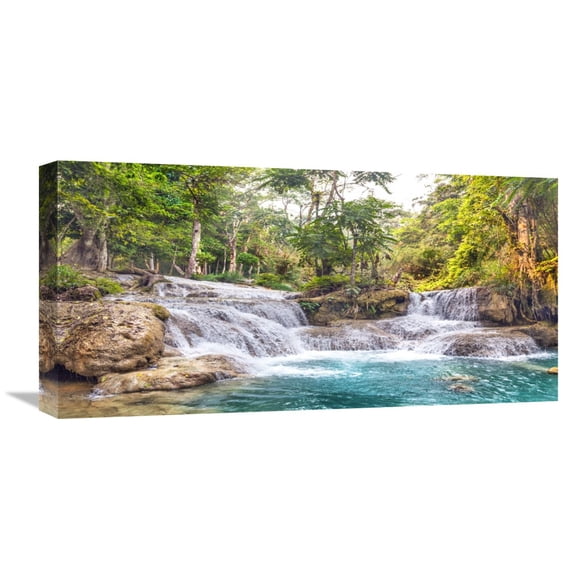 Global Gallery Pangea Images,'Kuang Si Falls, Luang Prabang, Laos' Stretched Canvas Artwork