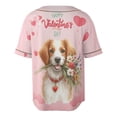 thumbnail image 2 of Happy Valentine's Day Brittany Spaniel holding flowers All Over Print 3D Baseball Shirt Brittany Dog Lover Gifts Idea Softball Sport - 3005, 2 of 6