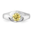 thumbnail image 4 of Sterling Silver Yellow Round CZ Ring, 4 of 5