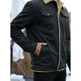 thumbnail image 3 of Men's Winter Trucker Jacket Thick Thermal Cotton Warm Fleece Lined Coat with Flap Pockets, 3 of 8