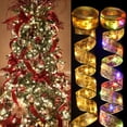thumbnail image 4 of Guirnalda de luces navideñas con cinta decorativa para el hogar, adorno para árbol de Navidad 2024, regalo de Navidad para Año Nuevo 2025, 4 of 5