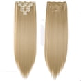 thumbnail image 3 of SEGO Clip in Hair Extensions Straight Full Head Real Hair 8 Hair Pieces 18 Clips For Women Hollywood Hair Accessory Blonde/Golden/Red/Purple/Pink/Blue/Black, 3 of 8