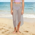 thumbnail image 4 of Girls Lightweight Sheer Chiffon Swimsuit Cover Up – Beach Sarong Wrap, Gray, One Size,Size Free Size, 4 of 8