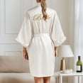 thumbnail image 2 of Yuncity Women's Nightgown Silk Wedding Party Team Bride Robe Letters Kimono Satin Pyjamas Bridesmaid Bathrobe Pajamas Pjs Sleepwear Soft One Size, 2 of 7