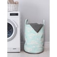 thumbnail image 3 of Cartoon Laundry Bag, Continuous Abstract Sky Pattern with Clouds and Birds, Hamper Basket with Handles Drawstring Closure for Laundromats, 13" x 19", Blue Purpleblue, by Ambesonne, 3 of 4