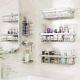 thumbnail image 3 of Rustproof & Waterproof Shower Caddy 6-Pack, No Drilling Adhesive Shelves Rack with Soap Holder, Large Capacity Bathroom Organizers and Storage, Wall-Mounted Kitchen & Home Decor, 3 of 10