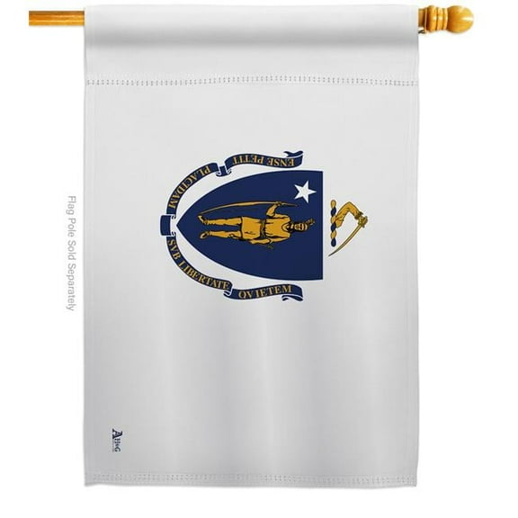 Americana Home & Garden H140522-BO 28 x 40 in. Massachusetts American State House Flag with Double-Sided Horizontal Decoration Banner Garden Yard Gift