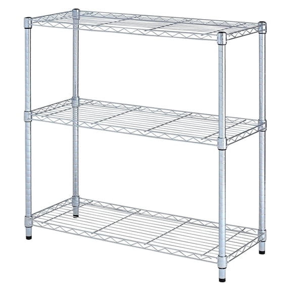 ALE Residential Wire Shelving, Three-Shelf, 36w x 14d x 36h, Silver