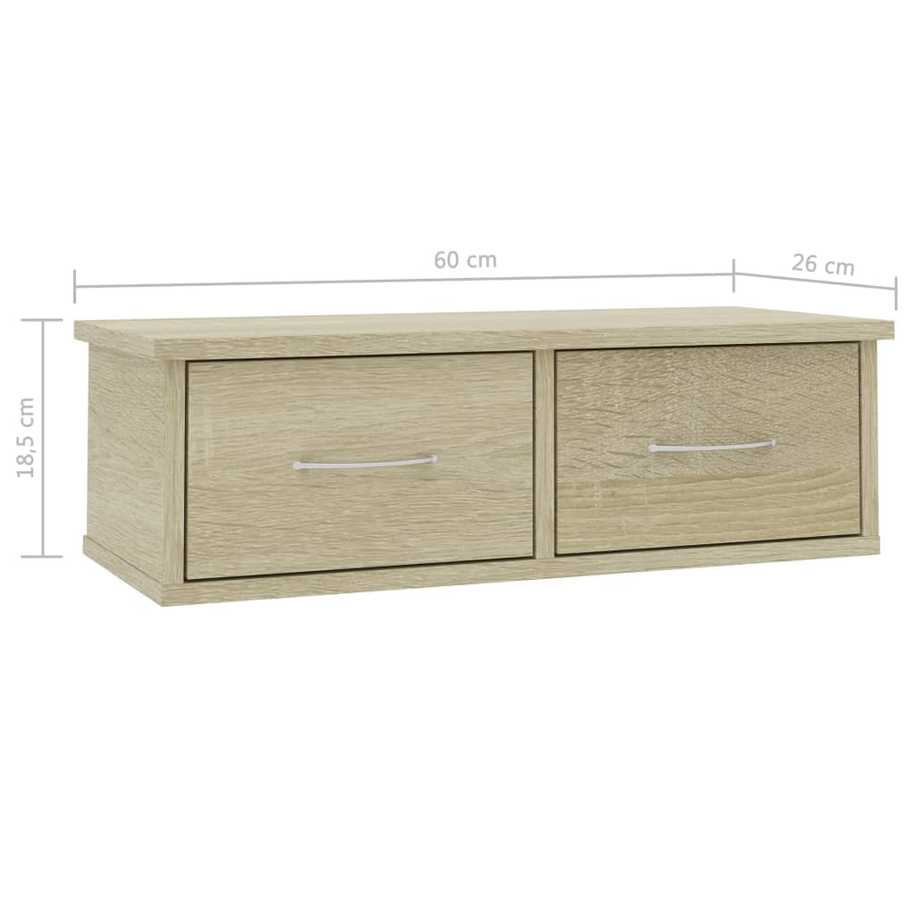 Kepooman Modern Wall Mounted Drawer Shelf with 2 Drawers, Wood Color Display Storage Unit for Living Room Bedroom Kepooman Modern Wall Mounted Drawer Shelf with 2 Drawers, Wood Color Display Storage Unit for Living Room Bedroom