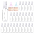 thumbnail image 1 of 24 Pcs Spray Bottles 2oz 55ml Clear Empty Mini Mister Spray Bottles Refillable Container Pocket Size Sprayer Set Essential s Travel Cleaning Solution Makeup Bottles with 2pcs Funnels 32pcs Labels, 1 of 3