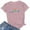 Pink, variant on POTETI T Shirts for Women Black Casual Print Shirt Short Sleeve Tee Tops