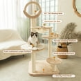 thumbnail image 4 of Happy & Polly Transformable Cat Tree,Large 3-in-1 Installation 56.3"H Solid Wood Cat Tower, 4 of 9