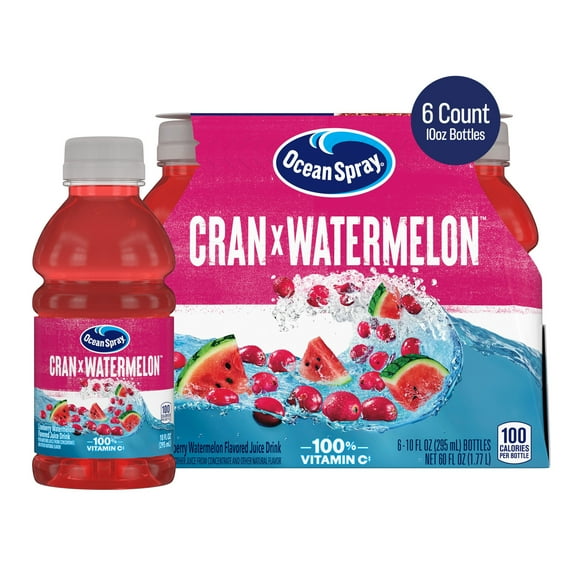 Ocean Spray® Cran-Watermelon™ Cranberry Watermelon Juice Drinks, 10 fl oz Bottles, 6 Count