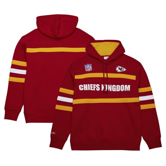 Men's Red Kansas City Chiefs Vintage Logo Head Coach Fleece Pullover Hoodie