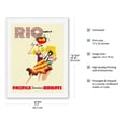 thumbnail image 2 of Rio de Janeiro Brazil - Brazilian Drummer and Dancer with Castanets - Pacifica International Airways - Vintage Airline Travel Poster c.1960s - Japanese Unryu Rice Paper Art Print (Unframed) 17 x 22 in, 2 of 4